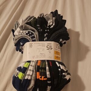 Wonder Nation Boys' No Show Socks - Black and White